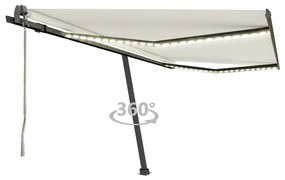 Tenda Automatica Con Sensore Vento E Led 400x300 Cm Crema /