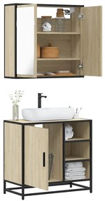 Set Mobili Da Bagno 2 Pz Rovere Sonoma İn Legno Multistrato /