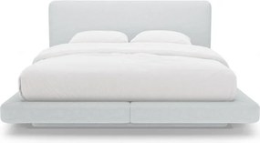 Letto matrimoniale imbottito grigio chiaro 180x200 cm Linea – Micadoni