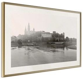 Poster  Postcard from Cracow: Wawel I  Cornice Quadri Cornice d'oro con passe-partout, Larghezza x Altezza Home decor 90x60