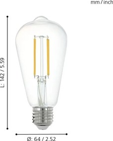 Lampadina LED dimmerabile VINTAGE E27/6W/230V 2700K - Eglo 11862