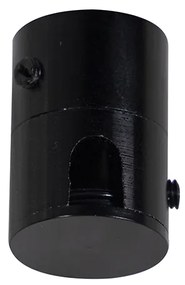 Lampada a sospensione con 3 paralumi in cotone nero e oro - Cava