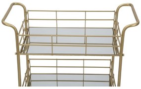 Carrello da portata a 3 piani con design Reo dorato Carrello - Mauro Ferretti