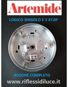 Artemide rosone completo ricambio per Logico sospensione singolo e 3 X 120 gradi