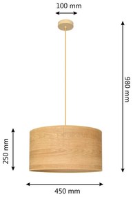Lampadario a sospensione con filo ALBA 1xE27/15W/230V diametro 45 cm marrone