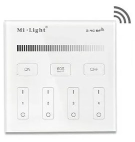Pannello Full Touch WiFi Dimmer 4-Zone, base magnetica - White Colore del corpo Bianco