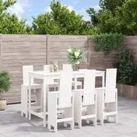 Set Bar da Giardino 7 pz Bianco in Legno Massello di Pino 3157782