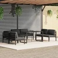 Set Divani da Giardino 7 pz con Cuscini in Alluminio Antracite 3115921