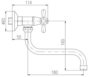 RAV Slezák MK101.5/21SM - Miscelatore per lavabo/lavello MORAVA RETRO in ottone antico