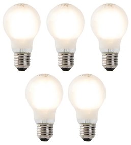 Set di 5 lampade a filamento LED E27 A60 vetro satinato 4W 320 lm 2700K