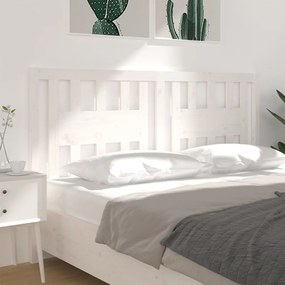 Testiera per letto bianca 141x4x100cm in legno massello di pino