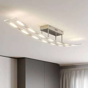 Lindby Plafoniera LED Jarda, vetro, 134 cm di lunghezza, dimmerabile