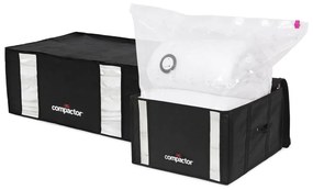 Set di organizer per vestiti sottovuoto/rinforzati in tessuto 2 pz 50x65x27 cm Black Edition – Compactor