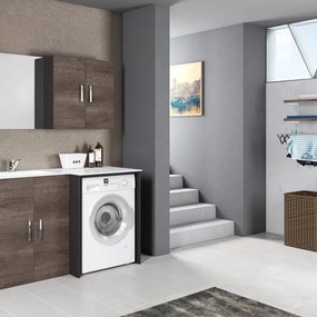 Lavatoio per bucato in resina bianco Desi con due profondità vasca sinistra L141 P51 E P68 cm