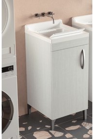Lavatoio a Terra 45x50 Un'Anta Con Vasca Sifone e Tavoletta In Plastica Esseci Arredo Bagno "Lavatoi"