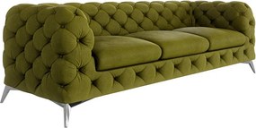 Divano verde con rivestimento in velluto 243 cm Chelsea – Ropez