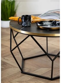 Tavolino DIAMOND 40x70 cm nero/oro