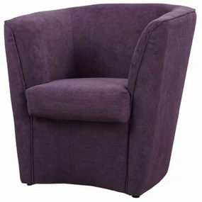 Poltrona viola moderna in tessuto antimacchia con seduta imbottita