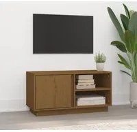 Mobile Porta TV Miele 80x35x40,5 cm in Legno Massello di Pino 814467