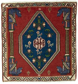 Shiraz Tappeto persiano 70x60 Rosso (Iran) Annodato A Mano