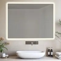 Specchio da bagno retroilluminato reversibile perimetrale ANGELA 100x70 Made in Italy