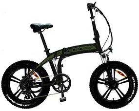 BICI ELETTRICA CON PEDALATA ASSISTITA FAT BIKE TOKIO - 250W - NERO/VERDE (MD-E20FF3-G)
