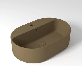 Lavabo da appoggio OLYMPIA CERAMICA Open ovale in ceramica L 60 x H 17 x P 40 cm marrone piletta non inclusa