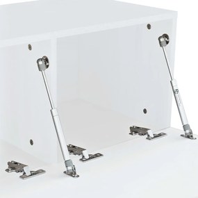 Mobili porta tv 2 pz in truciolato 120x40x34 cm bianco lucido