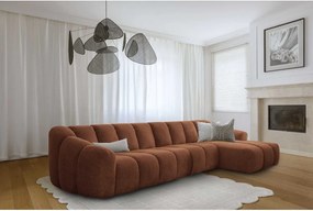 Divano angolare color terracotta (con penisola a destra/con chaise lounge) Shell – Miuform