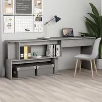 Scrivania Angolo Grigio Cemento 200x50x76 cm Legno Multistratocod mxl 127602