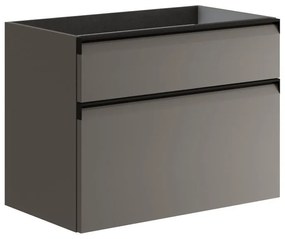 Mobile da bagno sotto lavabo Fusion grigio opaco L 79.5 x H 60 x P 45.5 cm 2 cassetti, lavabo non incluso