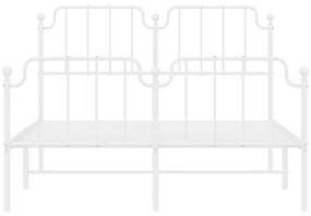 Giroletto con testiera e pediera metallo bianco 150x200 cm