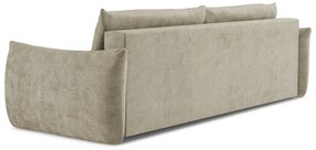 Divano beige allungabile con rivestimento in ciniglia 230 cm Leila – Makamii