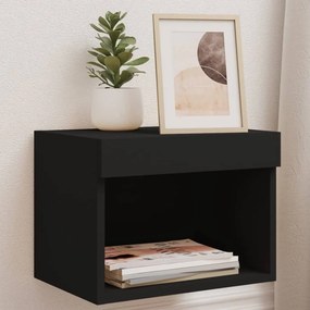 Comodini Con Luci Led A Parete 2pz Neri /