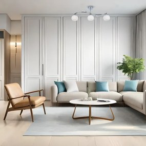 Lampadario a sospensione con supporto rigido CONNOR 3xE27/15W/230V cromo lucido/bianco