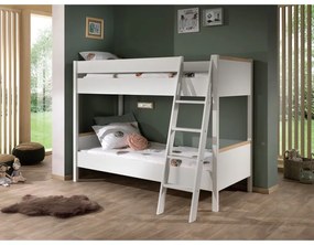 Letto a castello bianco per bambini , 90 x 200 cm London - Vipack