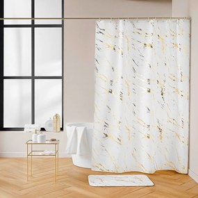 Tappetino per il bagno bianco/dorato 45x75 cm Aquamarbre – douceur d'intérieur