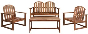 Set Da Pranzo Da Giardino 4 Pz İn Legno Massello Di Acacia /