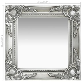 Specchio da Parete 40x40 cm Argento