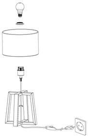 Eglo 901293 - Lampada da tavolo CHIETINO 1 1xE27/60W/230V