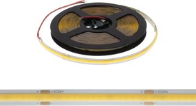 Striscia LED COB 10W/m 24VDC IP20 5m Luce Continua Colore Bianco Naturale 4.000K