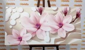 Stampa su tela – Magnolia su sfondo astratto