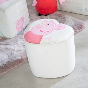 Pouf per bambini in velluto bianco Peppa Pig - Roba