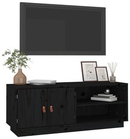 Mobile porta tv nero 105x34x40 cm in legno massello di pino