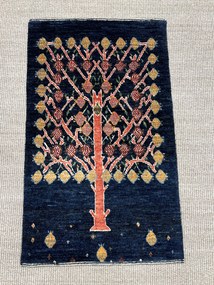 Loribaft Tappeto 60x90 Blu (Iran) Annodato A Mano