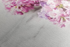 Quadro su tela – Splendidi fiori su sfondo di marmo