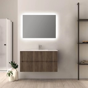 Mobile da bagno Noce 100 cm cannettato Riga