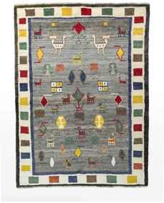 Gabbeh Tappeto 170x130 Nero (Iran) Annodato A Mano