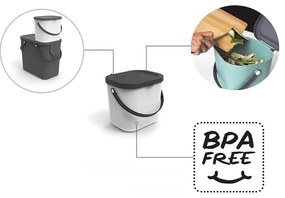 Contenitore per rifiuti compostabili bianco da 6 L Albula - Rotho