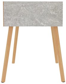 Comodino Grigio Cemento 40x40x56 cm in Legno Multistrato